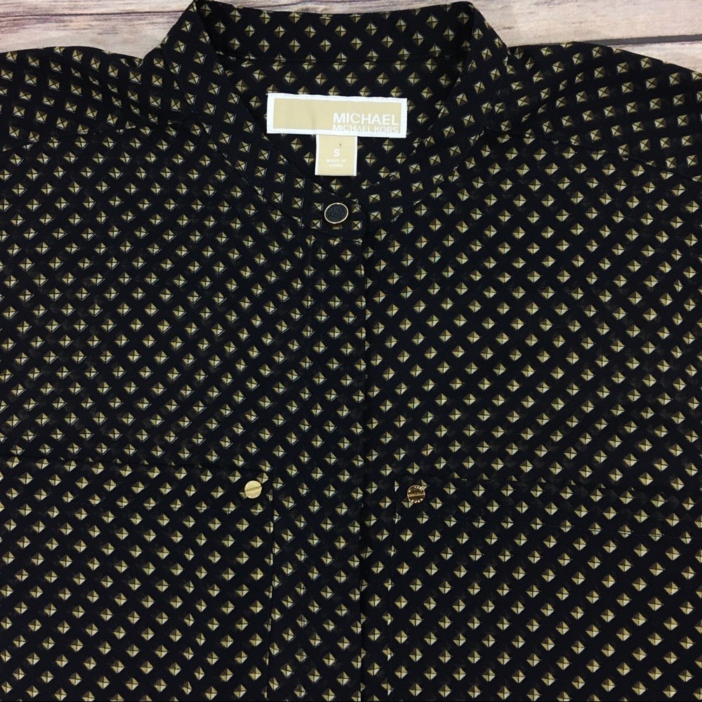 Michael Michael Kors Sheer Patterned Button Down - image 2